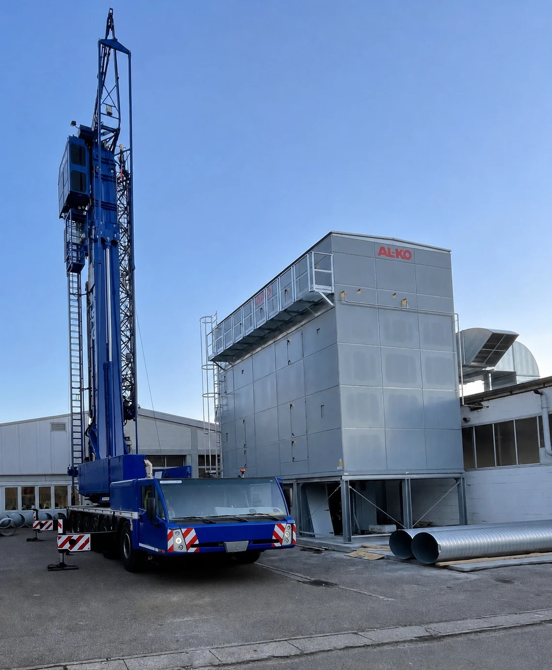 Montage und Aufstellung großer industrieller Filteranlagen